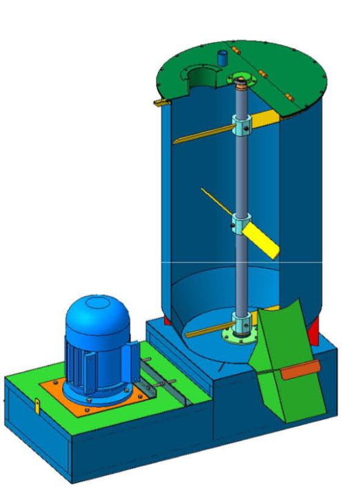 Лопастной смеситель в разрезе
